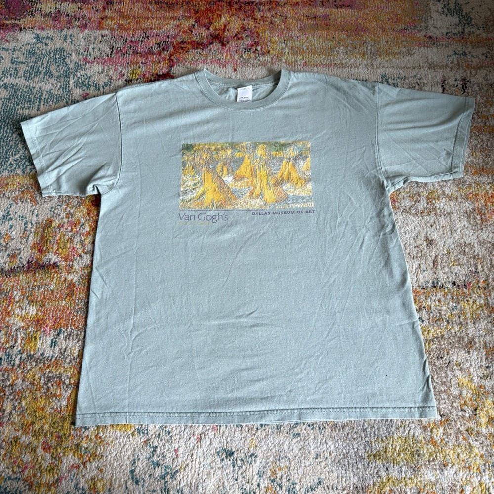 Vintage Van Gogh Sheaves of Wheat Dallas Museum of Art T-Shirt Mens XL Art Tee